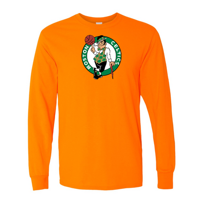 Men's Boston Celtics Logo Gildan Heavy Cotton Long Sleeve T-Shirt