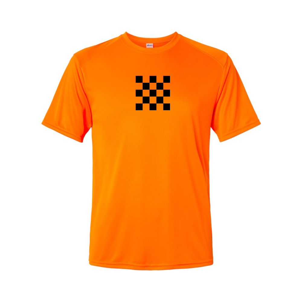 Men's Checker Motors Corporation Logo Polyester T-Shirt