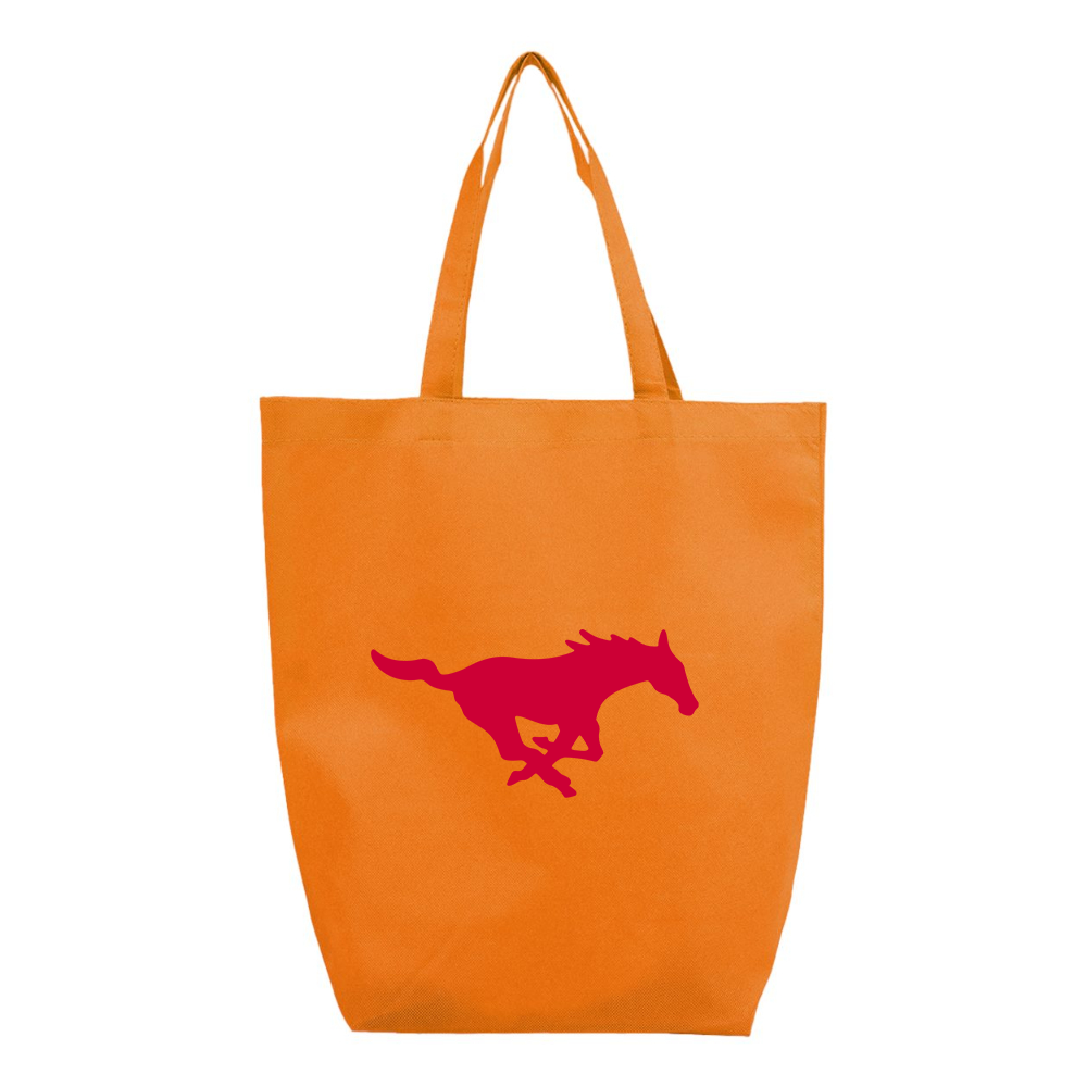 SMU Mustangs Logo Q-Tees Non-Woven Gusset Bottom Tote