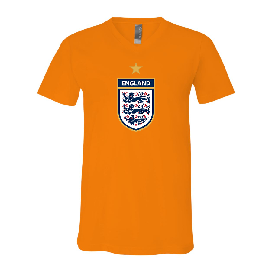 Men’s England National Soccer Team - BELLA + CANVAS - Jersey V-Neck Tee - 3005