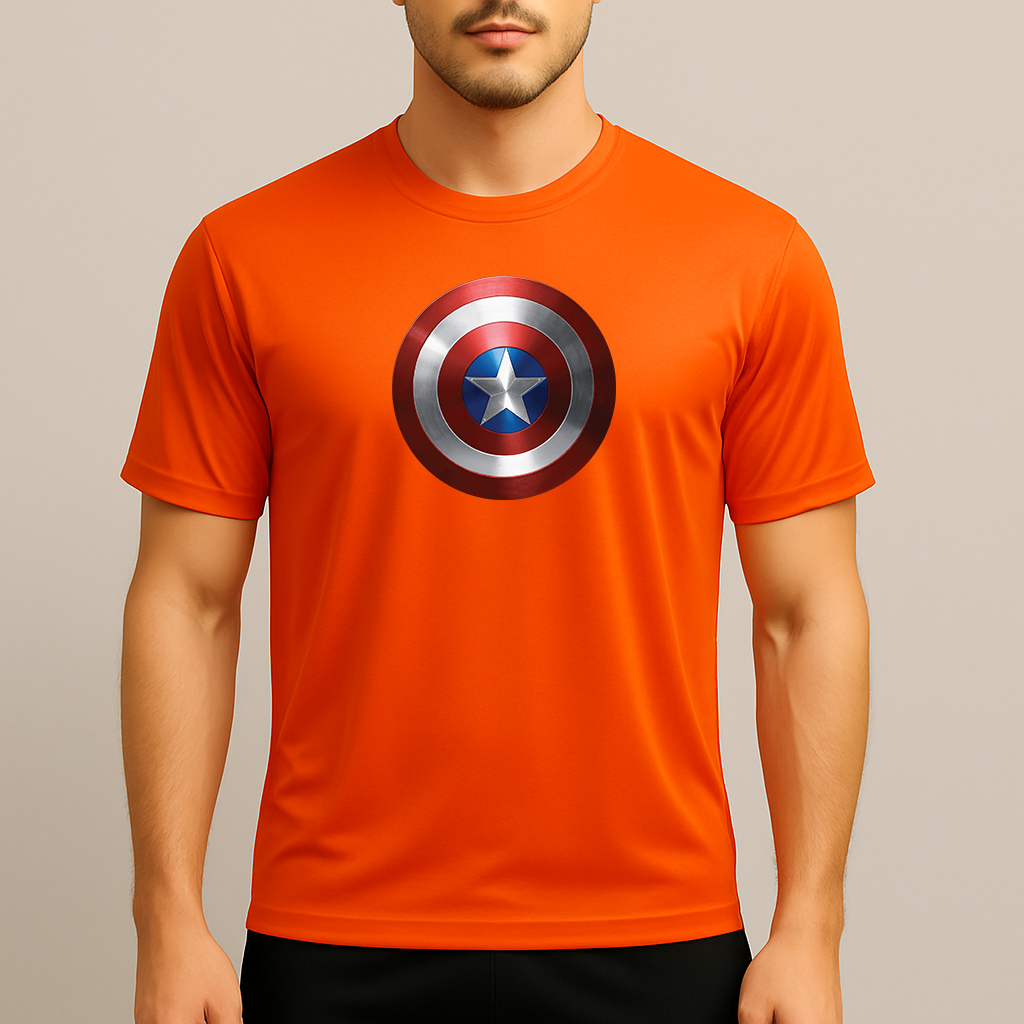Men's Captain America Polyester T-Shirt