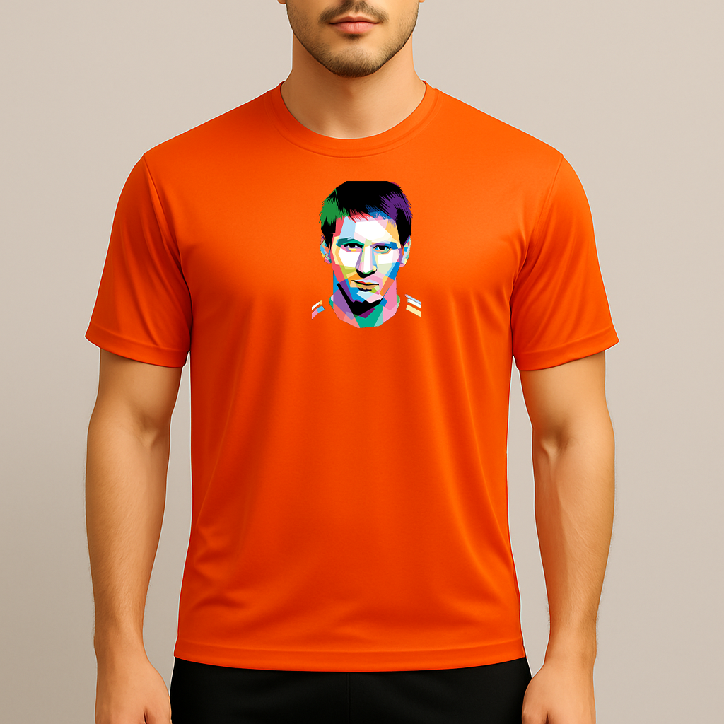 Men's Lionel Messi Face Art Sports Polyester T-Shirt