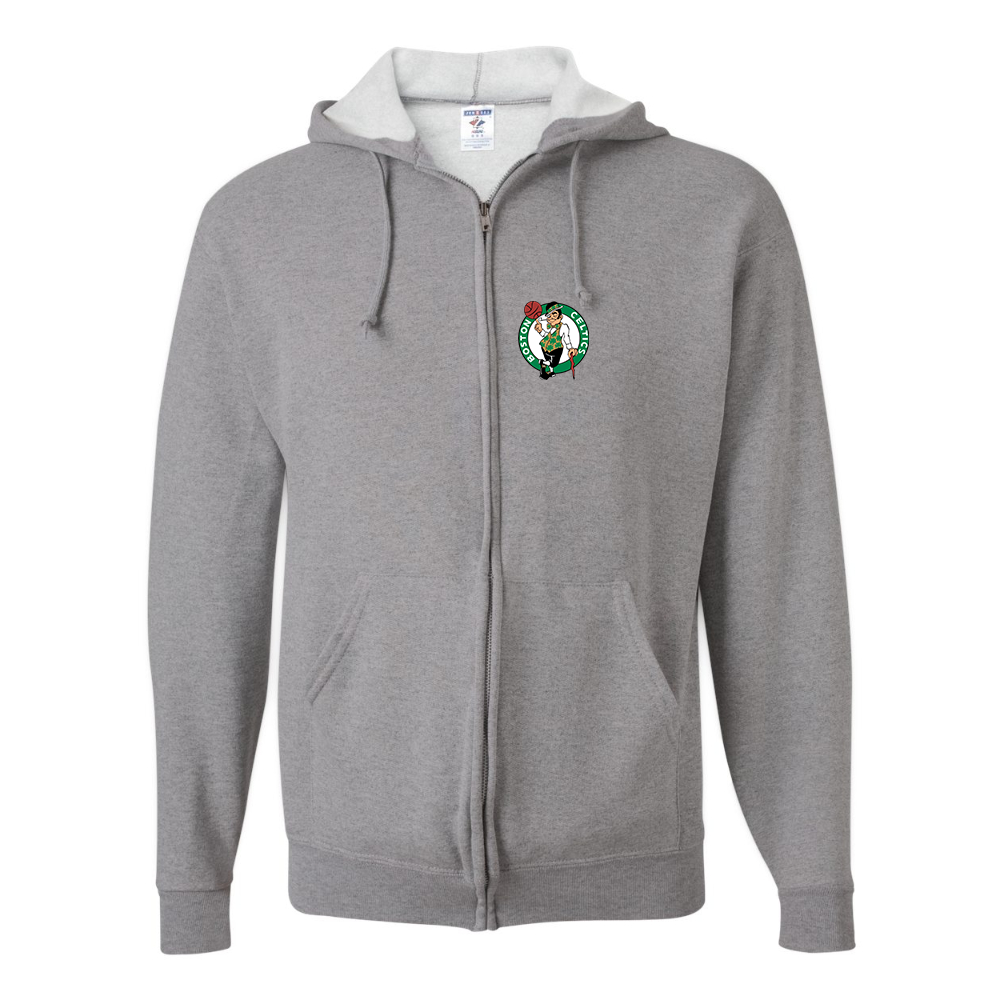 Men's Boston Celtics Logo JERZEES NuBlend Full-Zip Hooded Sweatshirt