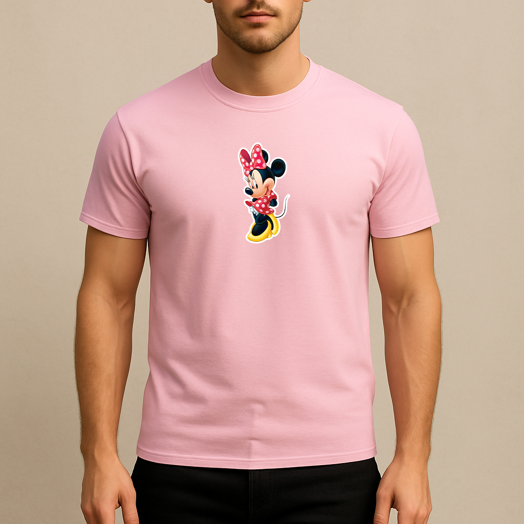 Men's Minnie Mouse Cartoon Cotton T-Shirt