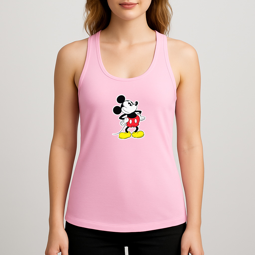 Women's Mickey Mouse Cartoon Racerback Tank Top
