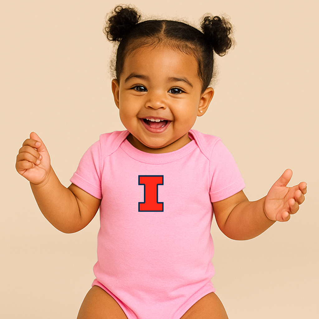 Illinois Fighting Illini Logo Baby Romper Onesie