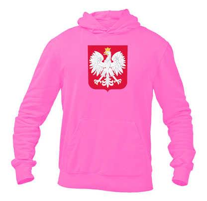 Men's Poland National Soccer Team Pullover Hoodie