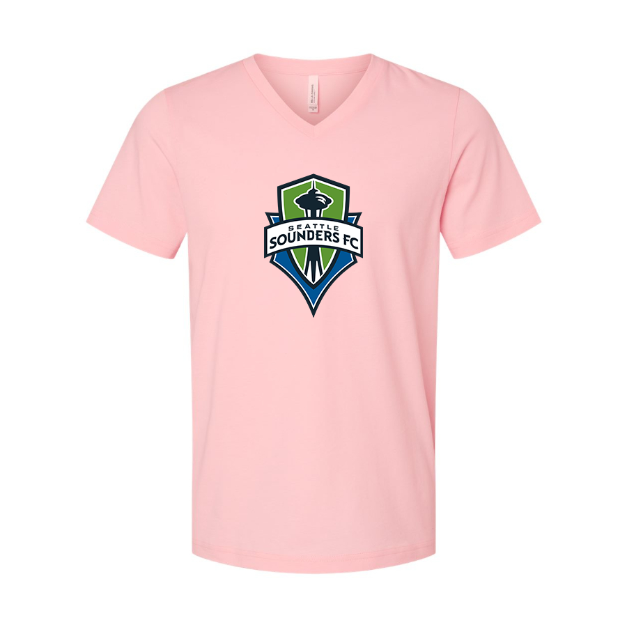 Men’s  Seattle Sounders FC - BELLA + CANVAS - Jersey V-Neck Tee - 3005