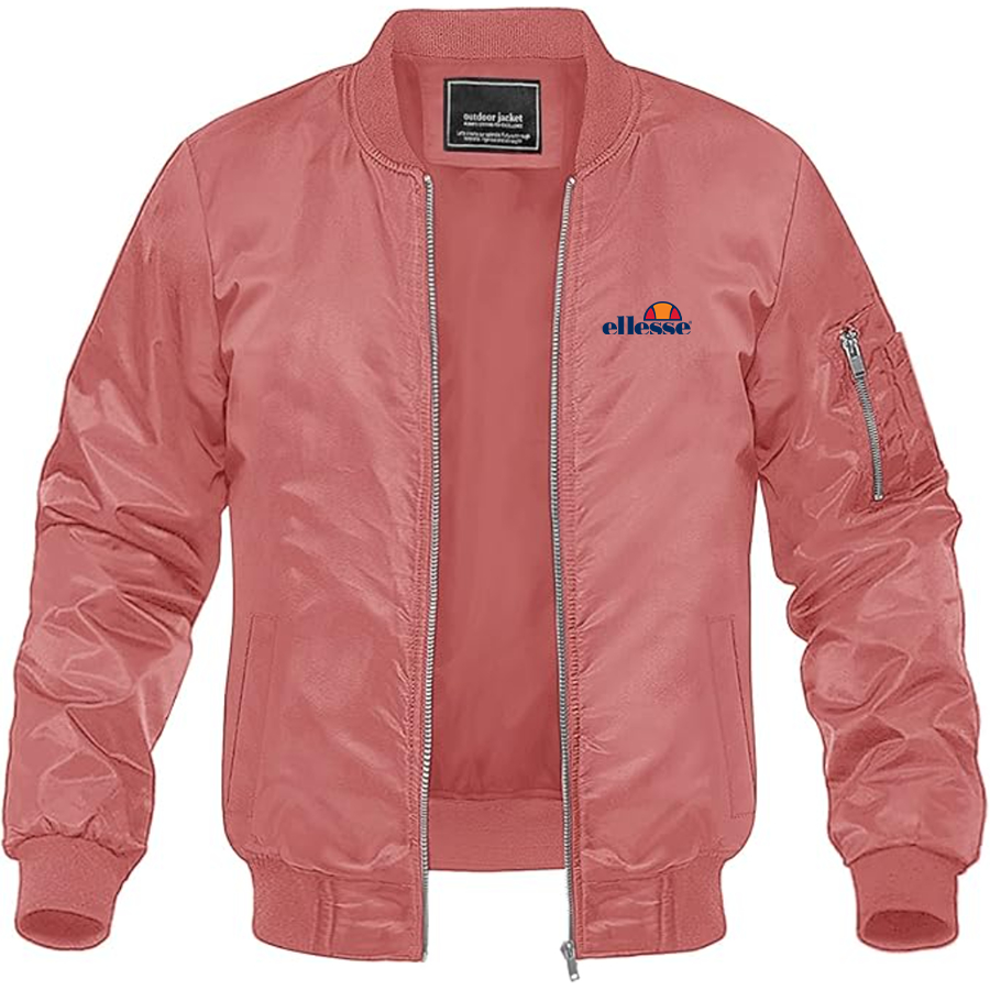 Men's Ellesse Logo Lightweight Bomber Jacket Windbreaker Softshell Varsity Jacket Coat