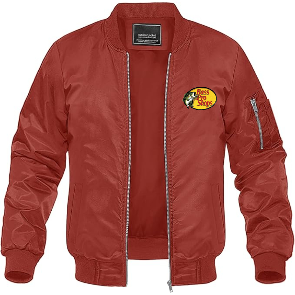 Men's Bass Pro Shops Logo Lightweight Bomber Jacket Windbreaker Softshell Varsity Jacket Coat