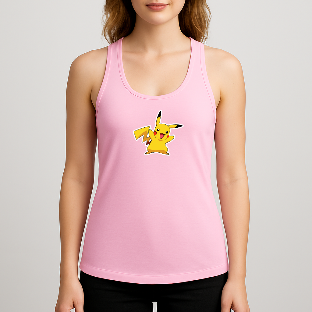 Women's Pikachu Cartoon Racerback Tank Top