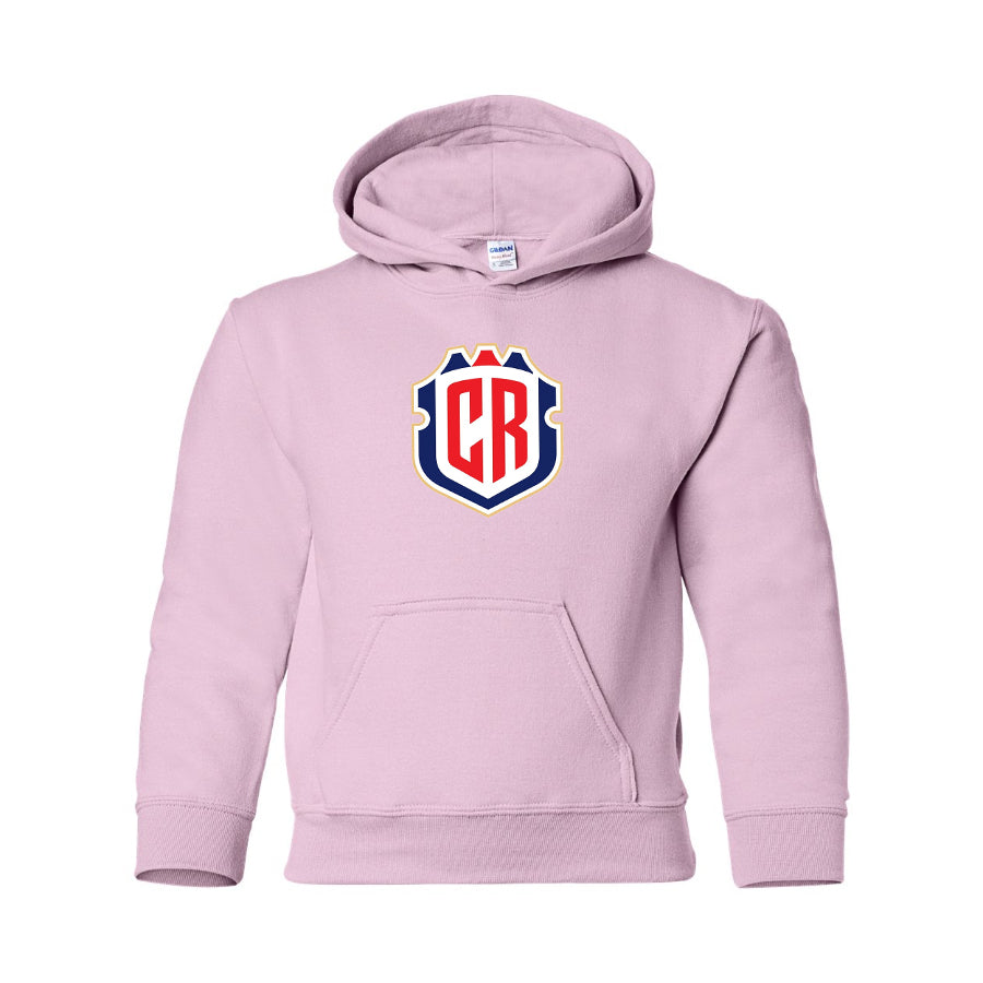 Youth Kids Costa Rica National Soccer Team Pullover Hoodie