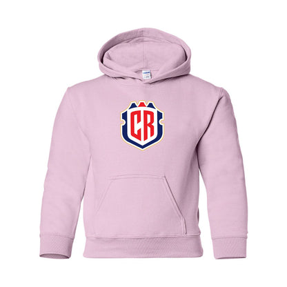 Youth Kids Costa Rica National Soccer Team Pullover Hoodie