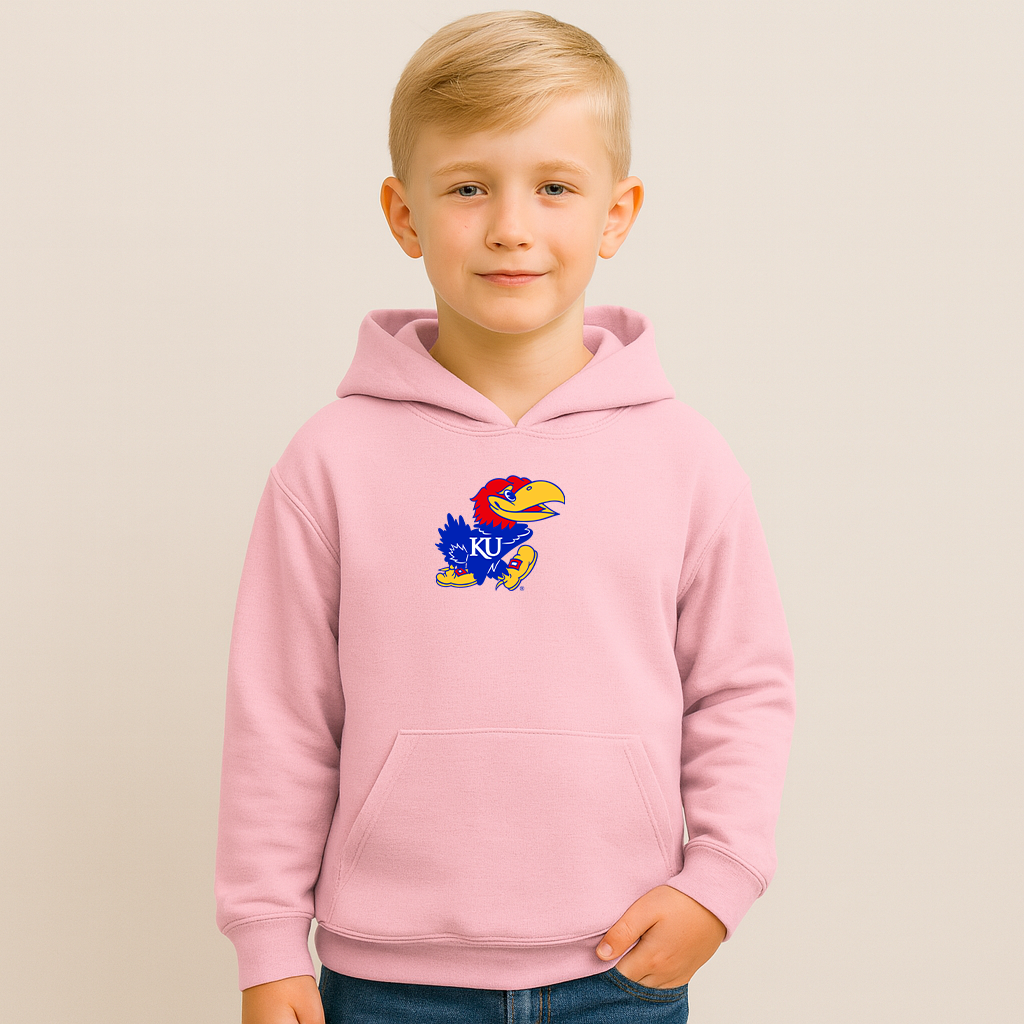 Youth Kansas Jayhawks Logo Pullover Hoodie