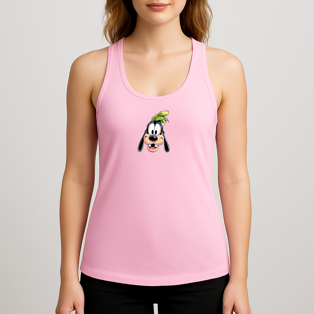 Women's Goofy Disney Smiley Face Next Level Ideal Racerback Tank