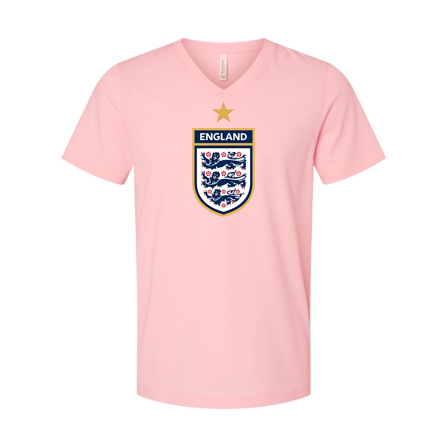 Men’s England National Soccer Team - BELLA + CANVAS - Jersey V-Neck Tee - 3005