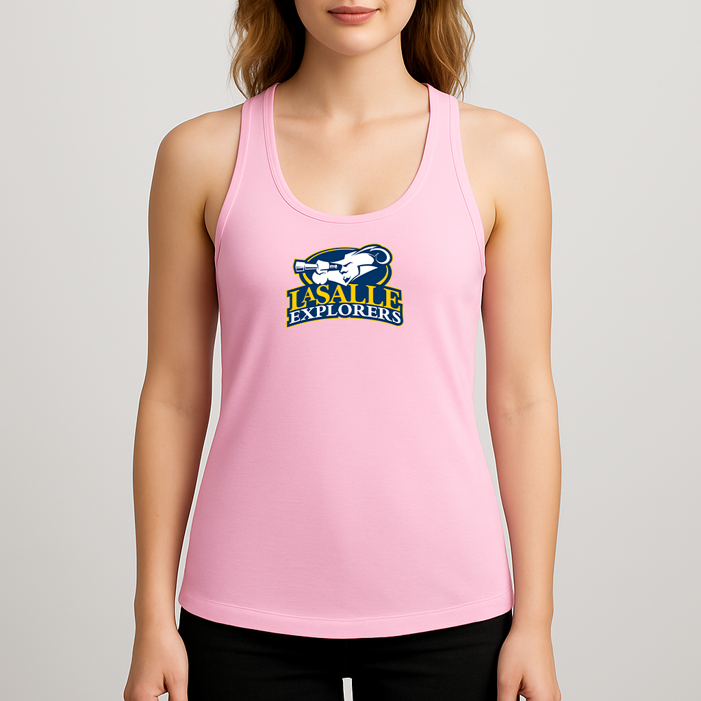 Women's La Salle Explorers Logo Next Level Ideal Racerback Tank