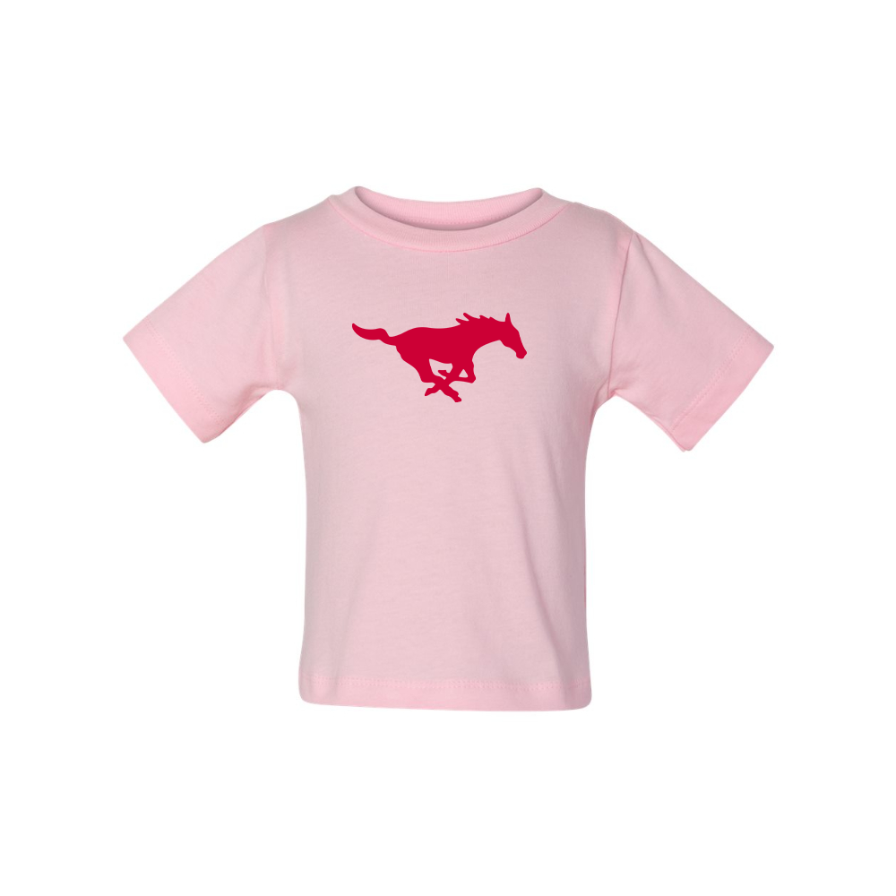 SMU Mustangs Logo BELLA CANVAS Infant Jersey Tee