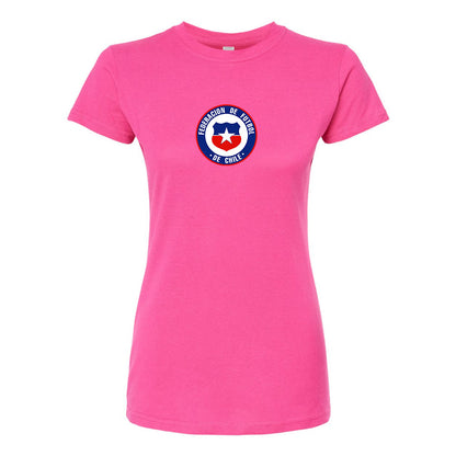 Women's Chile National Soccer Team  Round Neck T-Shirt
