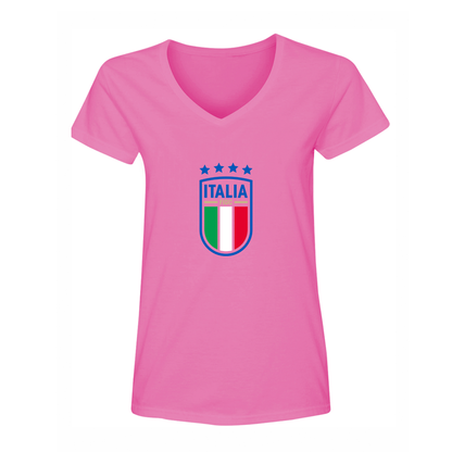 Women's Italy National Soccer V-Neck T-Shirt