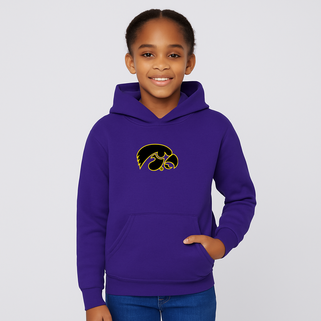 Youth Iowa Hawkeyes Logo Pullover Hoodie