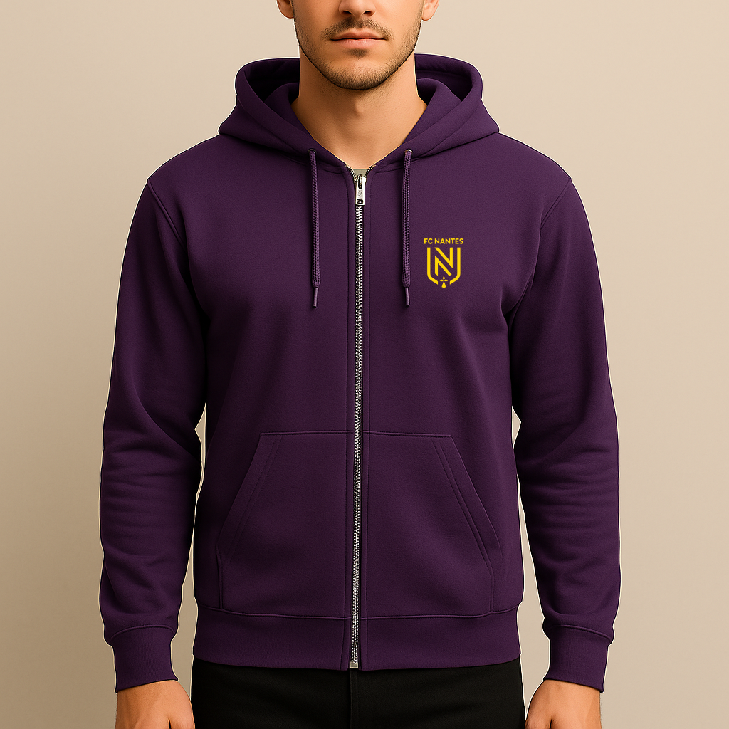 Men's FC Nantes Soccer Logo Zipper Hoodie