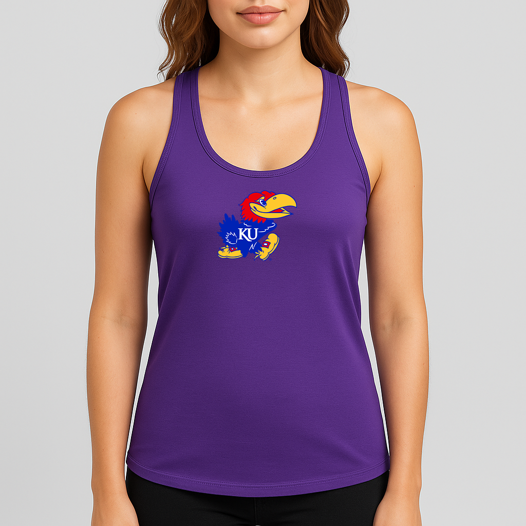 Women's Kansas Jayhawks Logo Next Level Ideal Racerback Tank