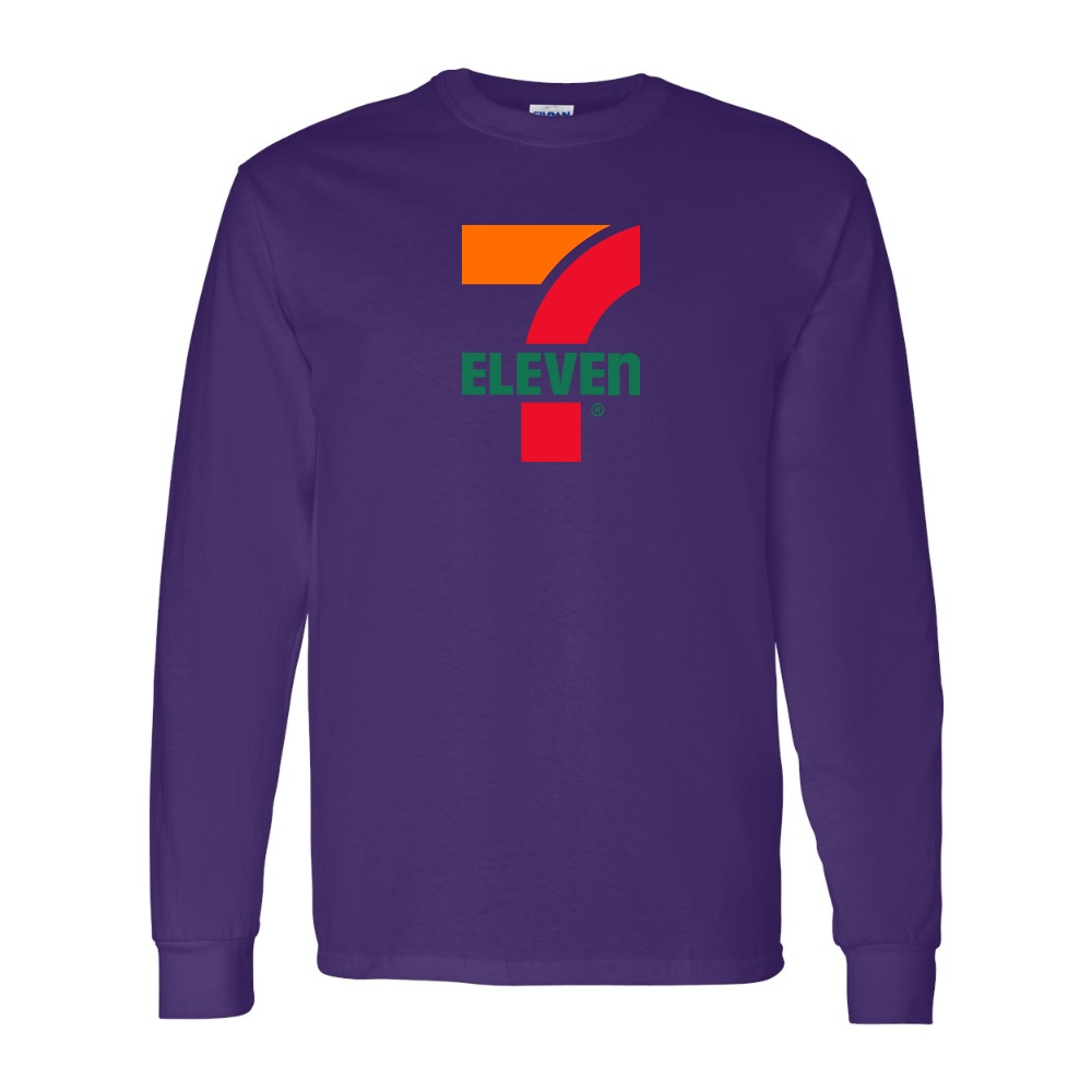 Men's 7 Eleven Logo Gildan Heavy Cotton Long Sleeve T-Shirt