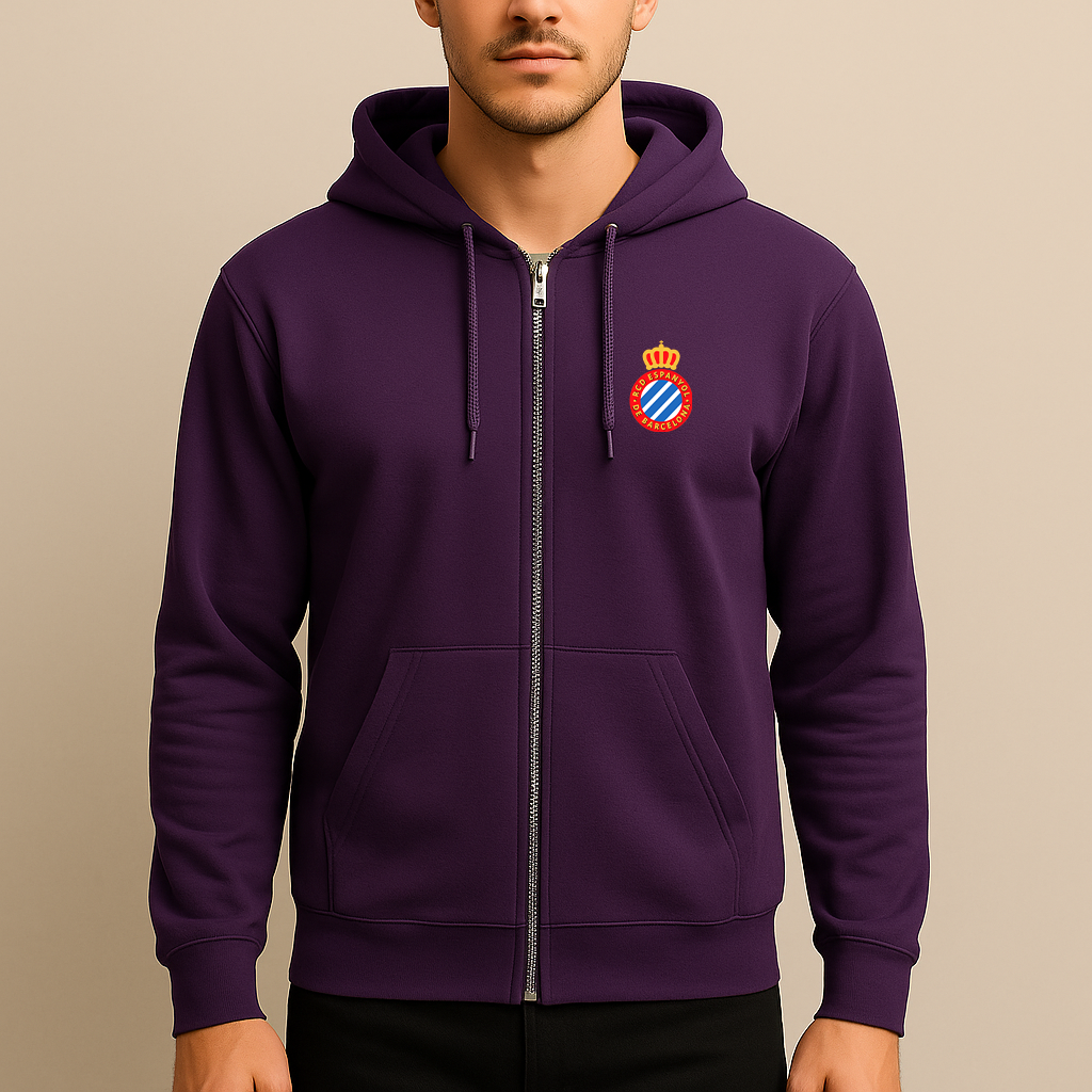 Men's Espanyol Soccer Logo Zipper Hoodie