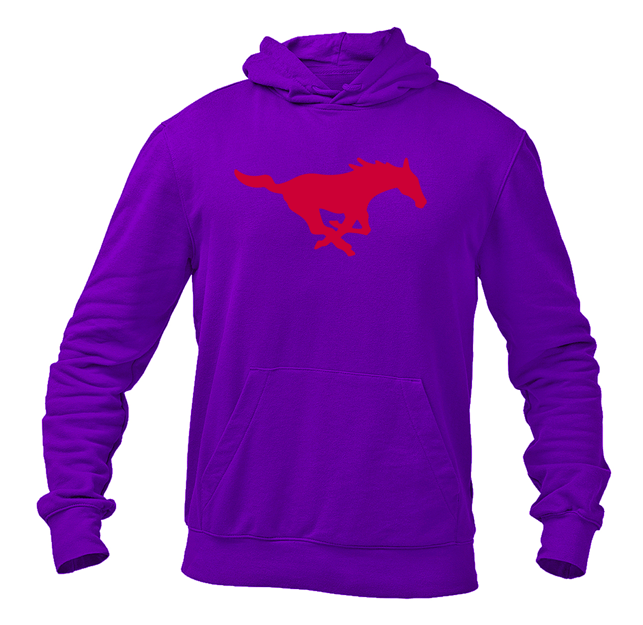Men's SMU Mustangs Logo Softstyle Midweight Hooded Sweatshirt