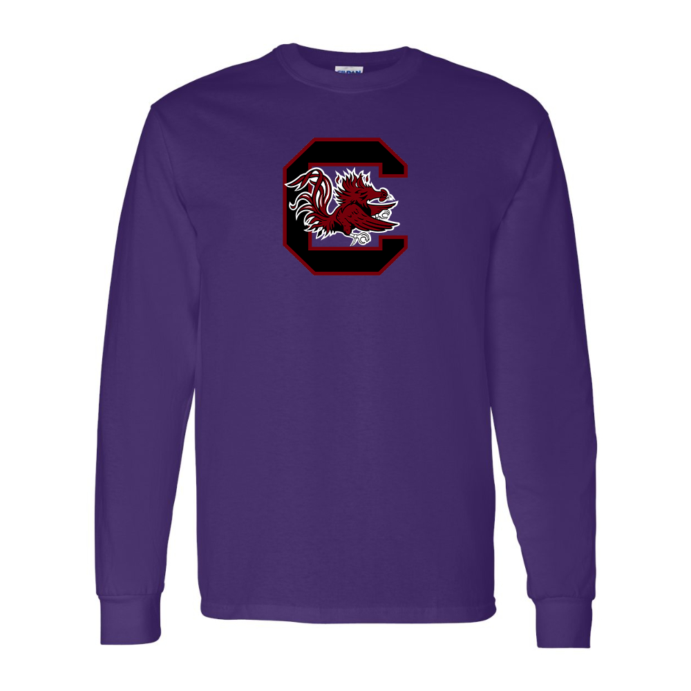 Men's South Carolina Gamecocks Logo Gildan Heavy Cotton Long Sleeve T-Shirt