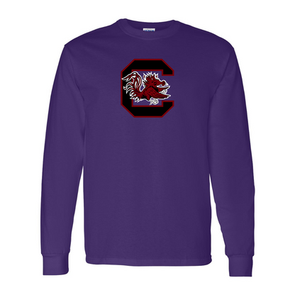 Men's South Carolina Gamecocks Logo Gildan Heavy Cotton Long Sleeve T-Shirt
