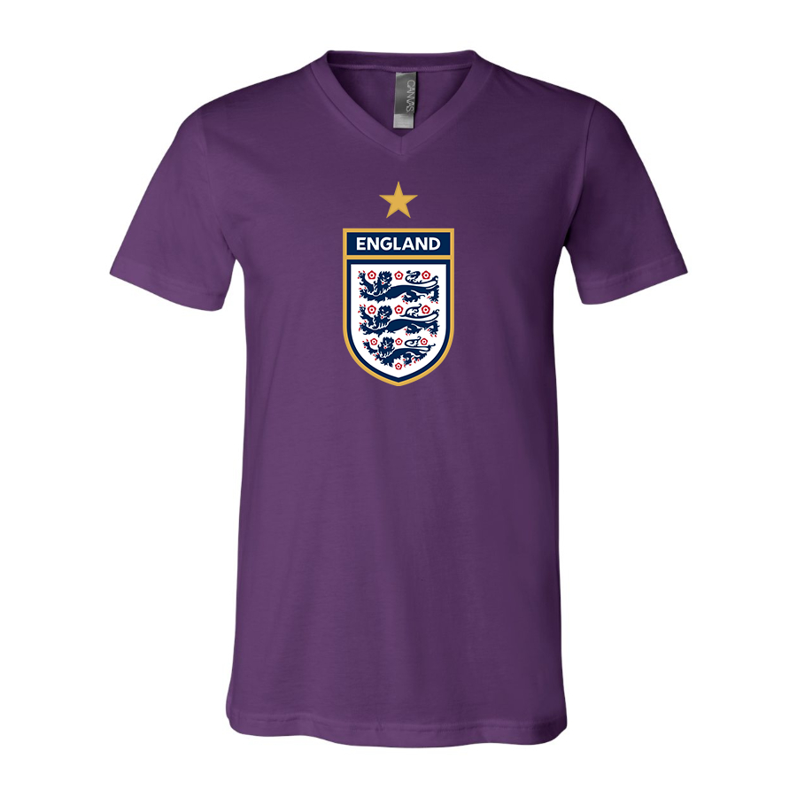 Men’s England National Soccer Team - BELLA + CANVAS - Jersey V-Neck Tee - 3005