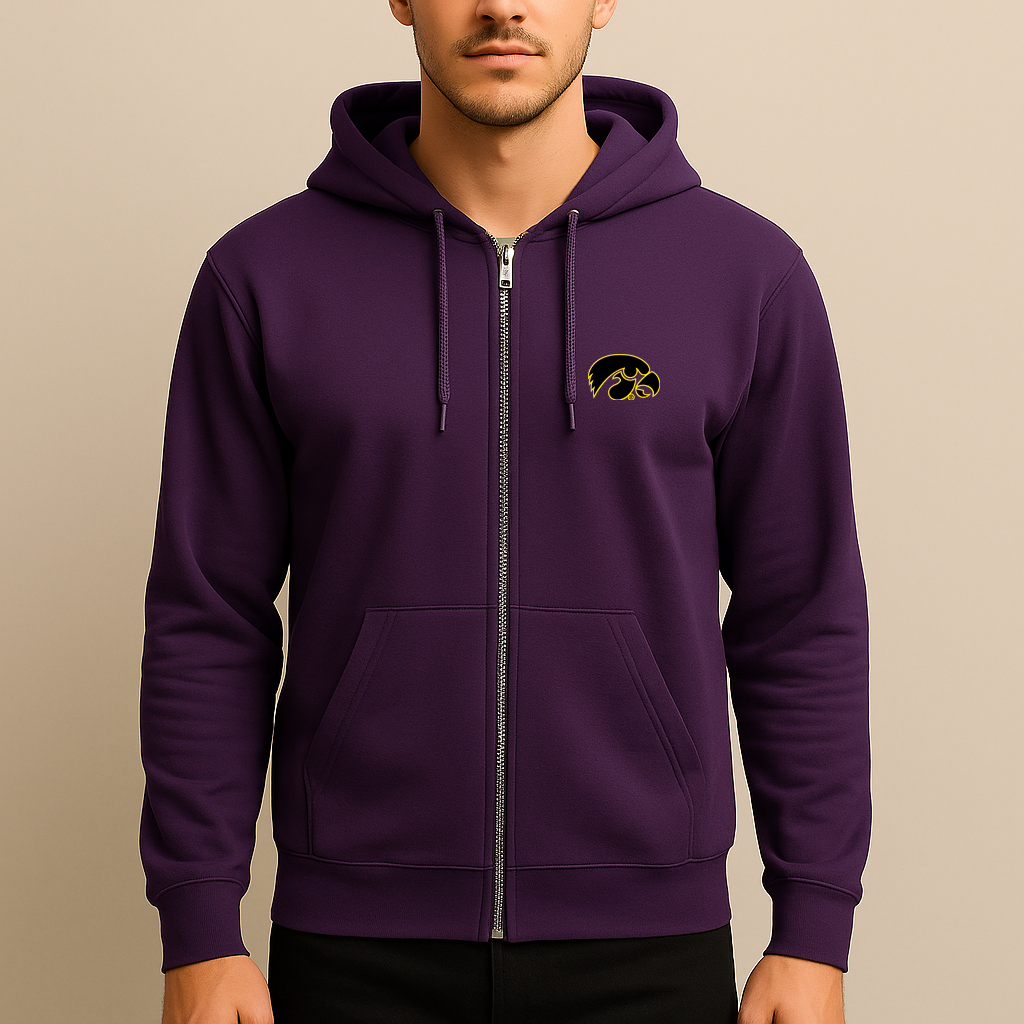 Men's Iowa Hawkeyes Logo Zipper Hoodie