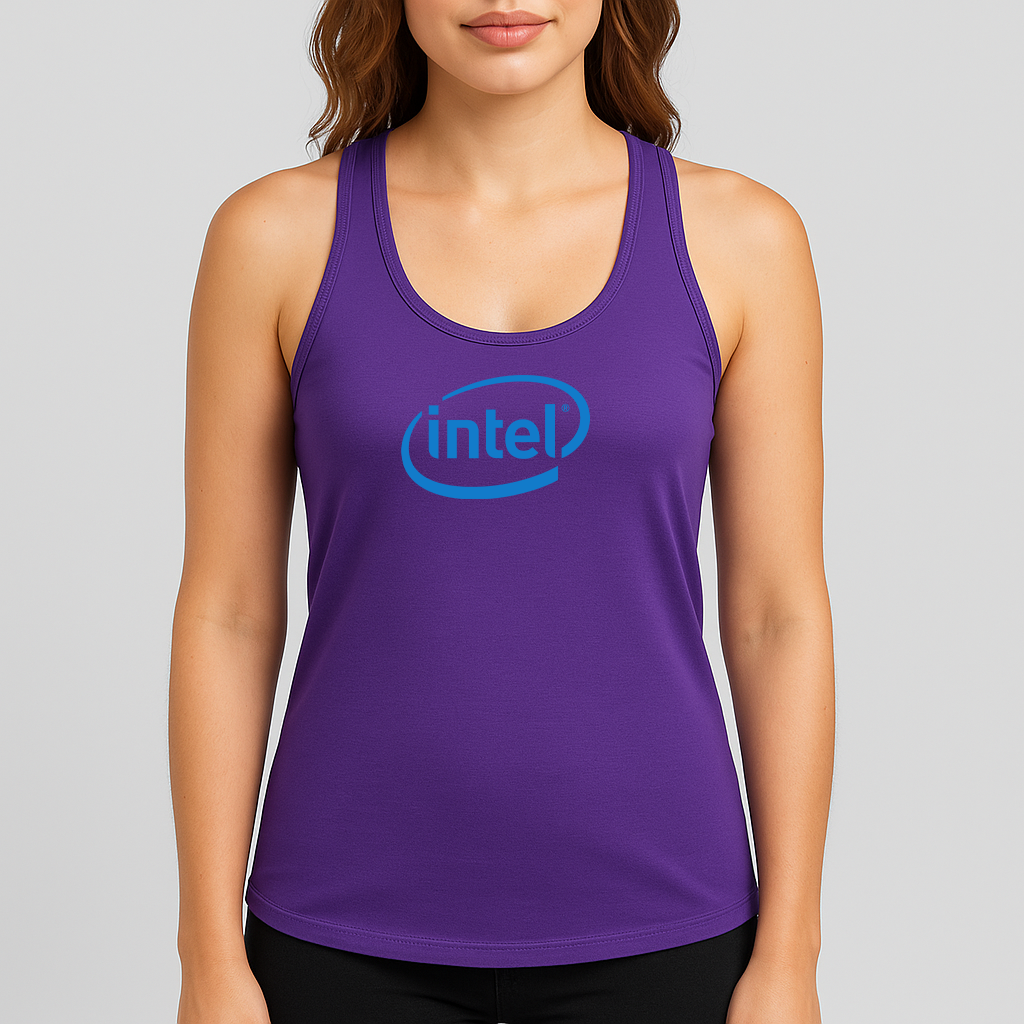 Women's Intel Logo Next Level Ideal Racerback Tank