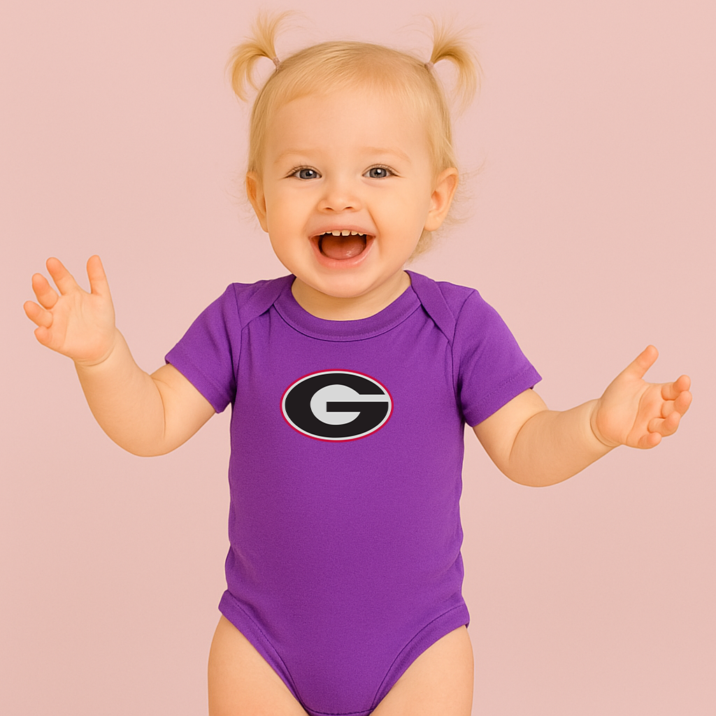 George Georgia Bulldogs Logo Baby Romper Onesie