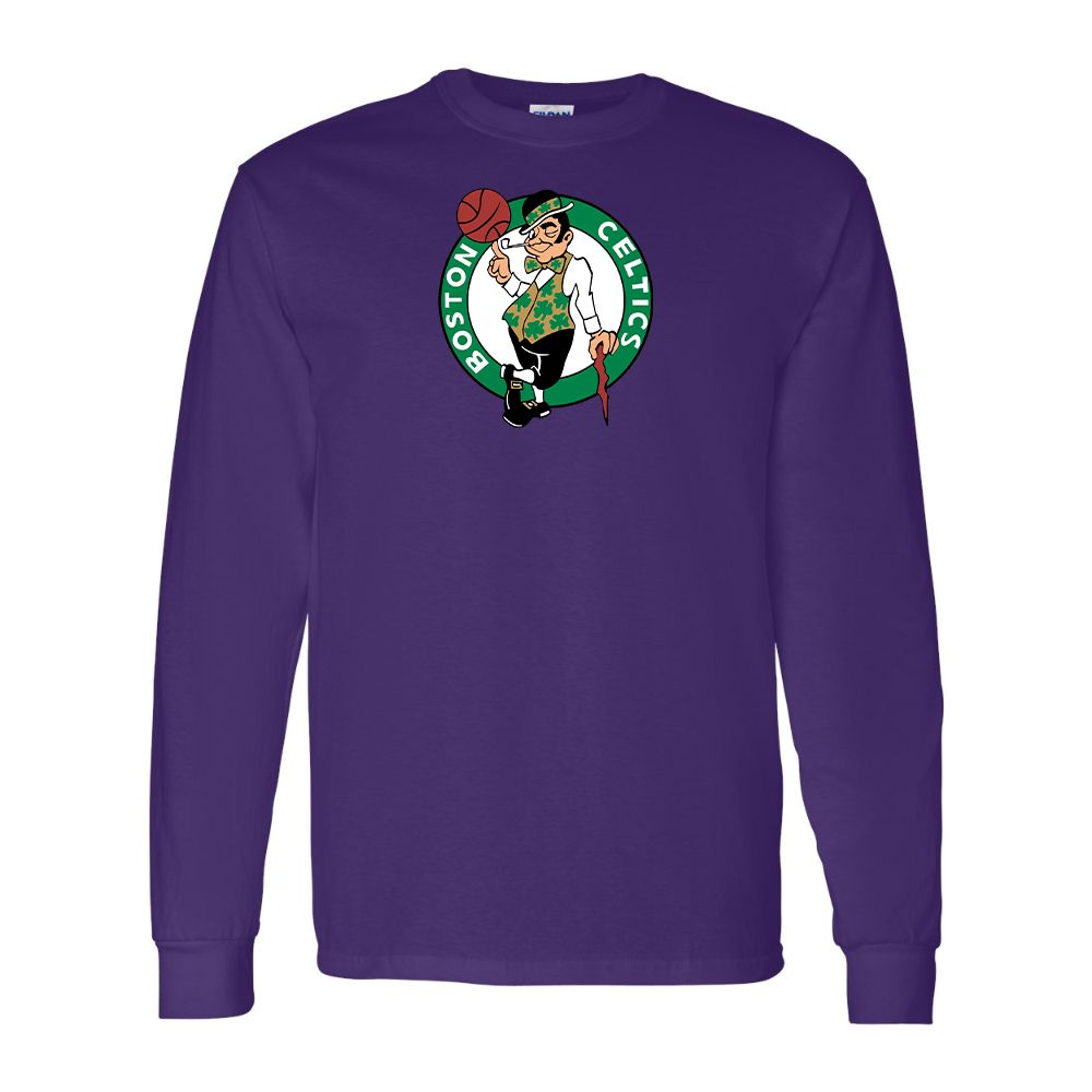 Men's Boston Celtics Logo Gildan Heavy Cotton Long Sleeve T-Shirt