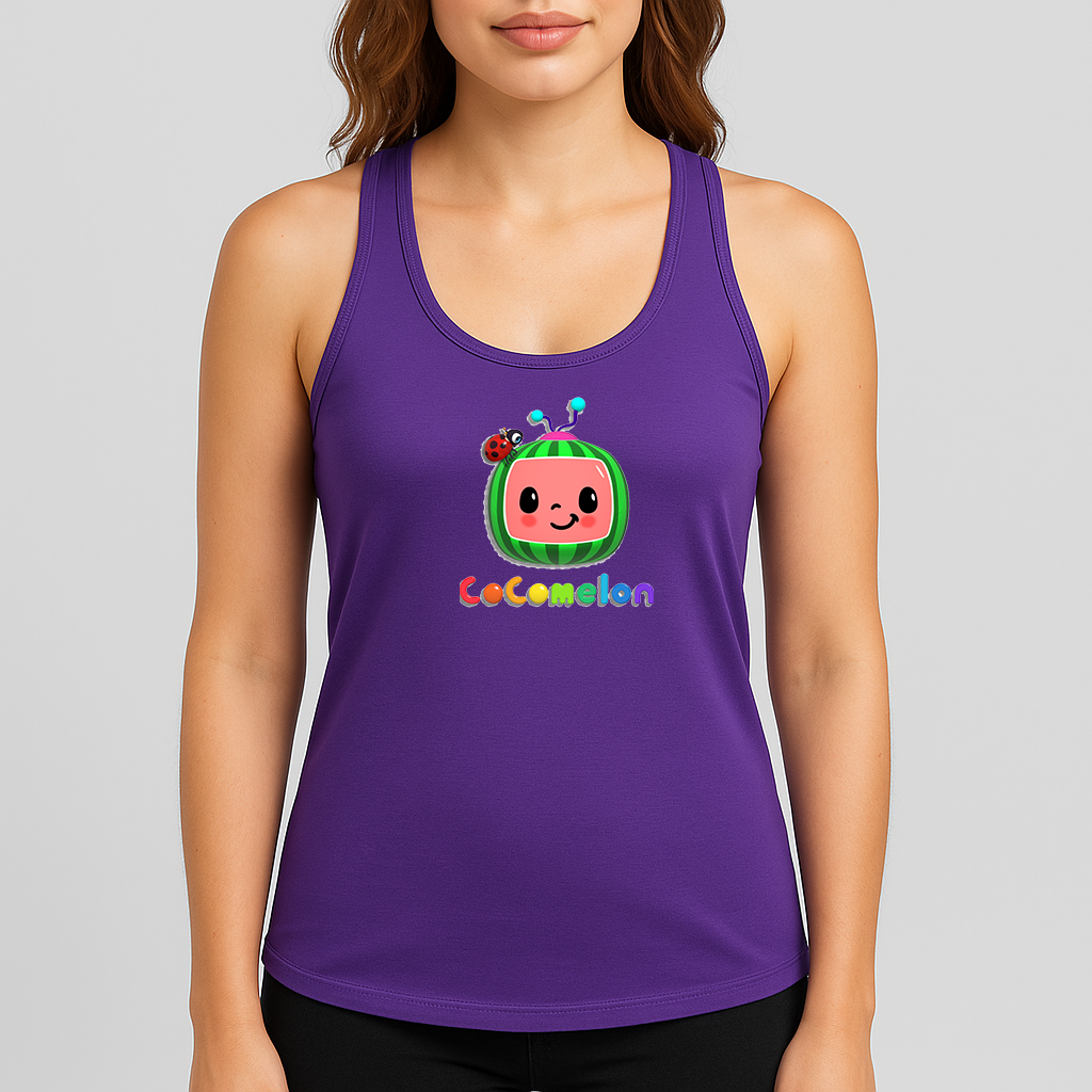 Women's Cocomelon Cartoon Racerback Tank Top