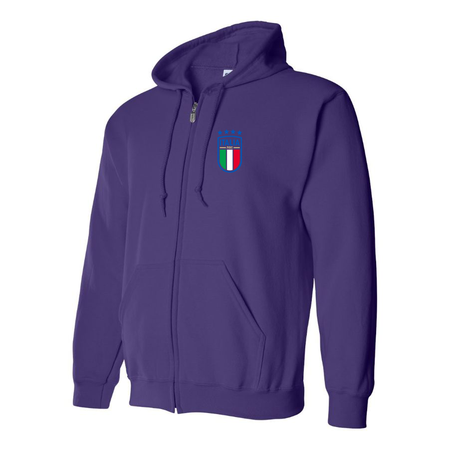 Men's Italy National Soccer Zipper Hoodie