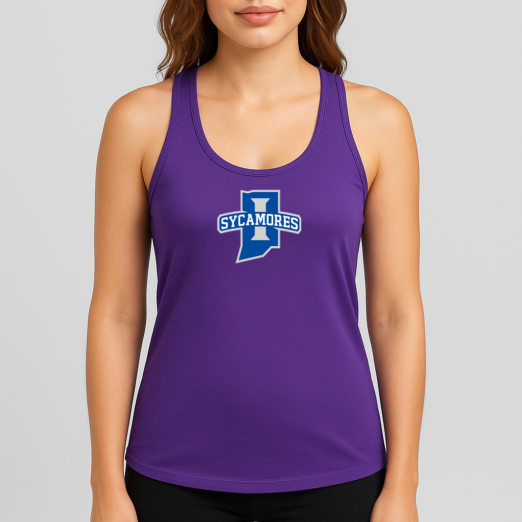 Women's Indiana State Sycamores Logo Next Level Ideal Racerback Tank