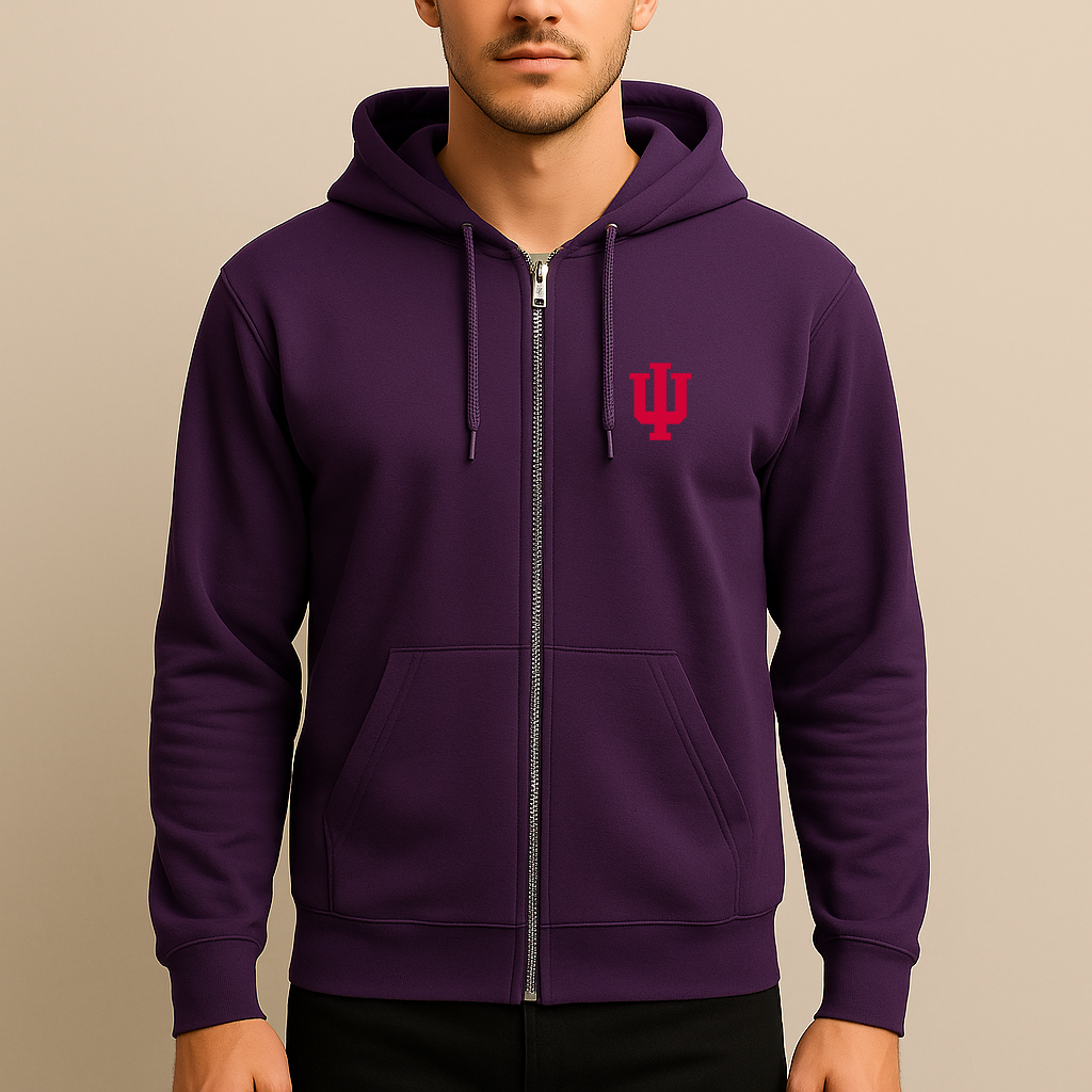 Men's Indiana Hoosiers Logo Zipper Hoodie