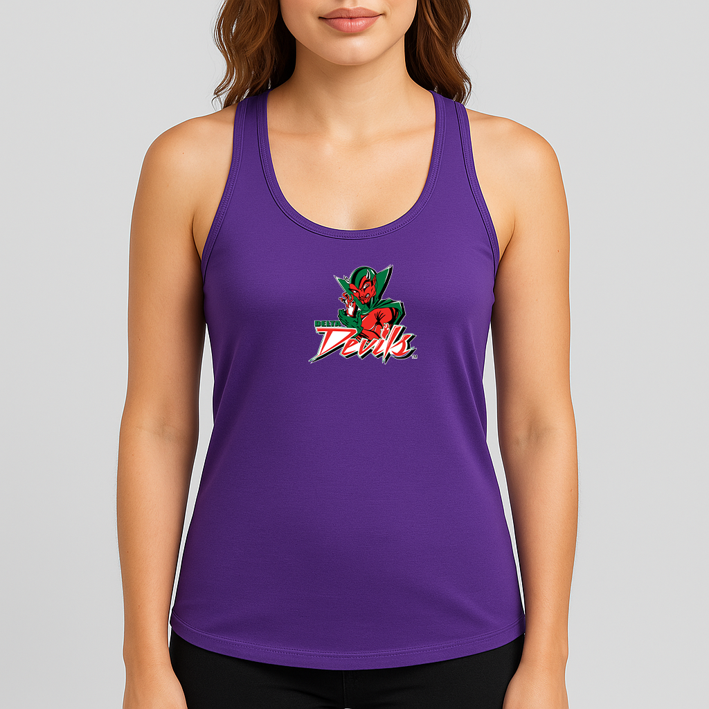 Women's MVSU Delta Devils Logo Next Level Ideal Racerback Tank