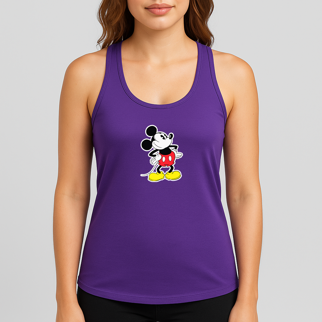 Women's Mickey Mouse Cartoon Racerback Tank Top