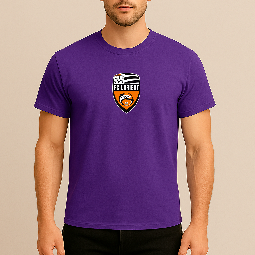 Men's FC Lorient Soccer Logo Cotton T-Shirt