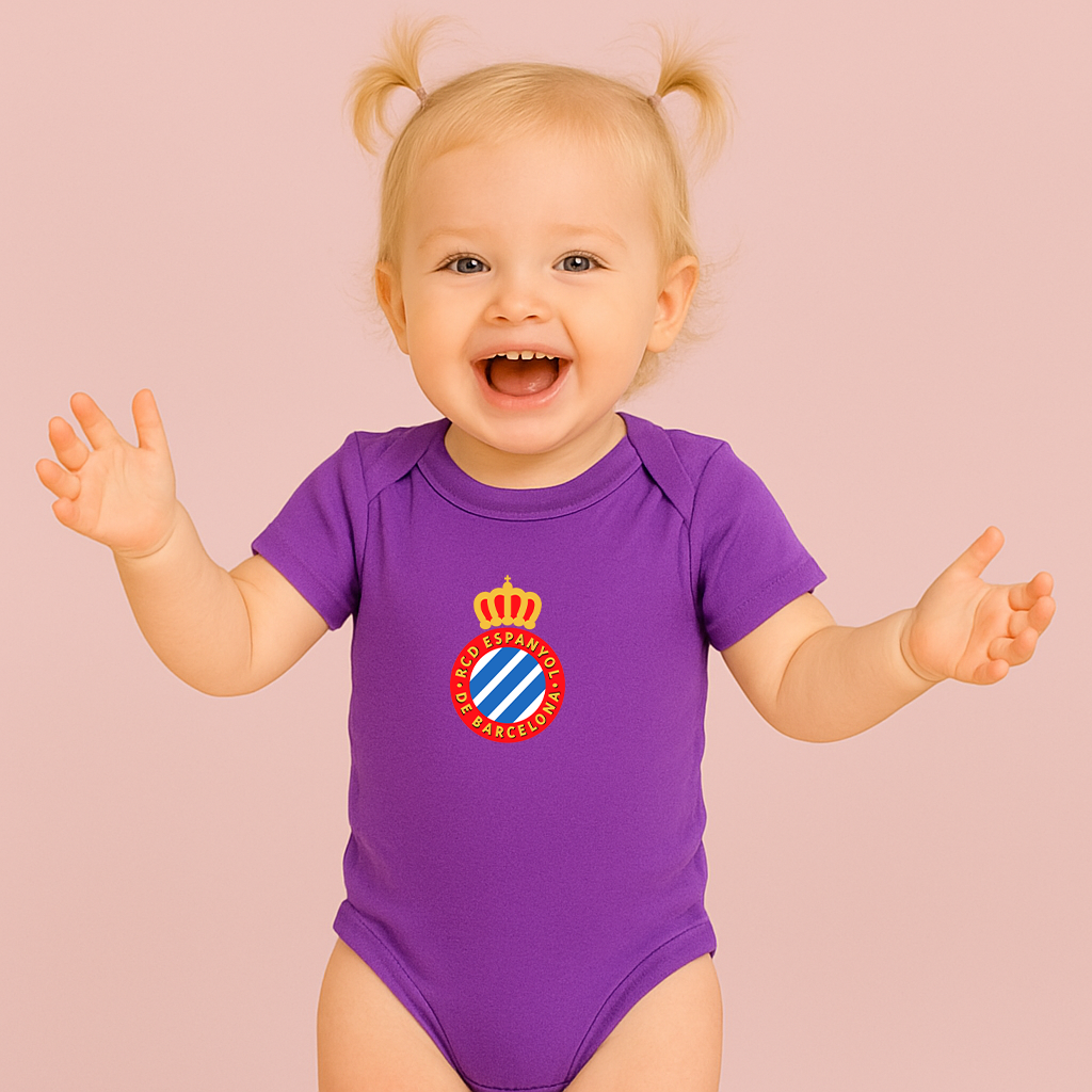 Espanyol Soccer Logo Baby Romper Onesie