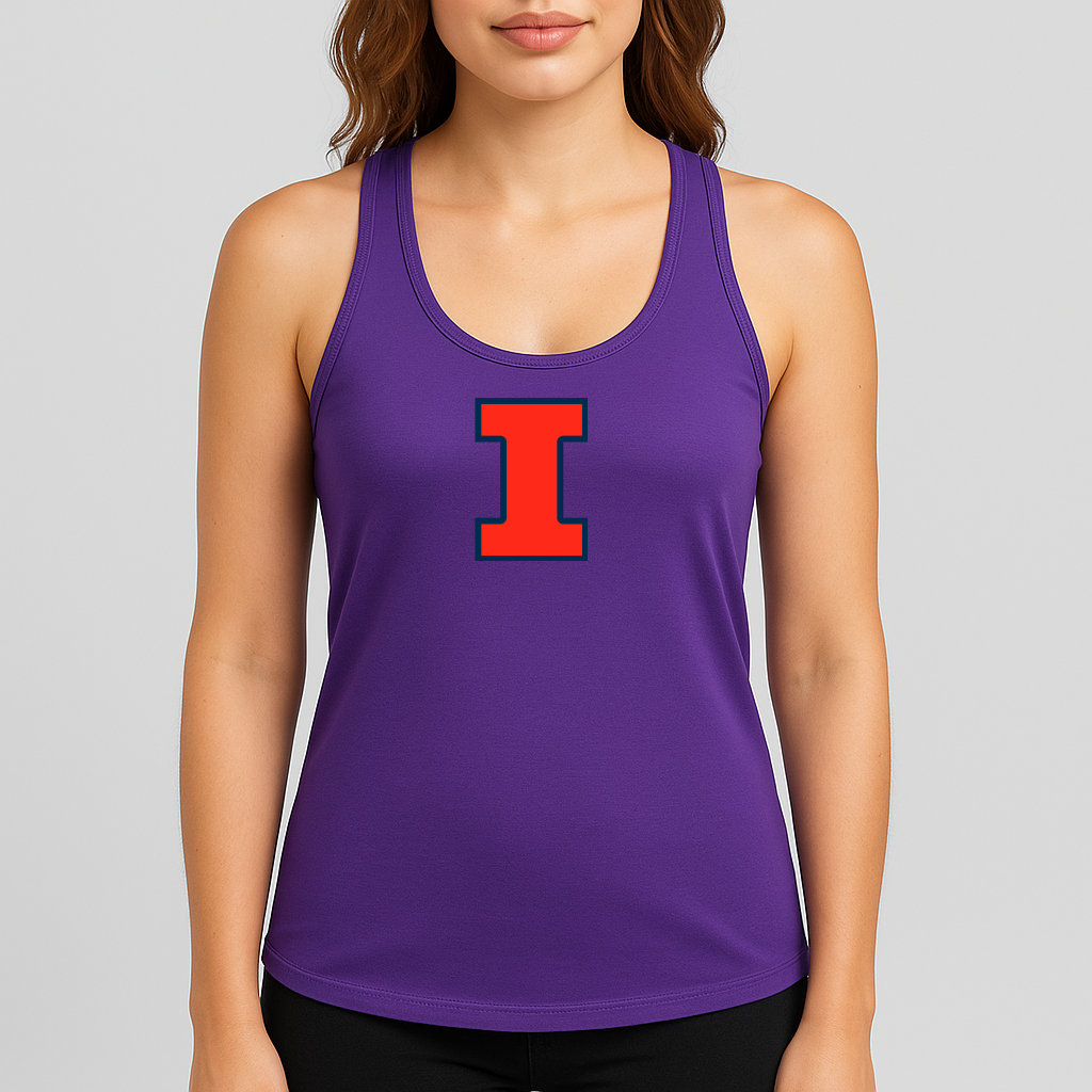 Women's Illinois Fighting Illini Logo Next Level Ideal Racerback Tank