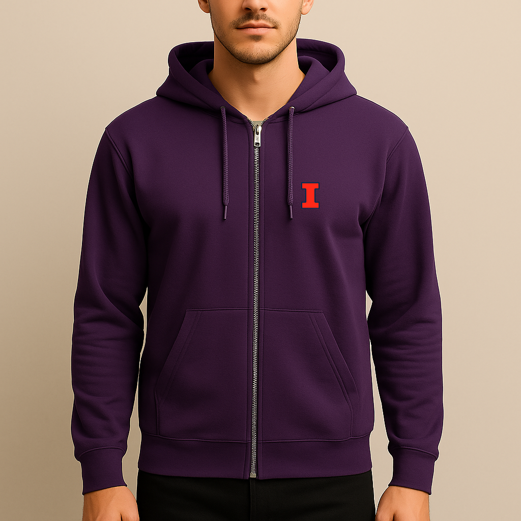 Men's Illinois Fighting Illini Logo Zipper Hoodie