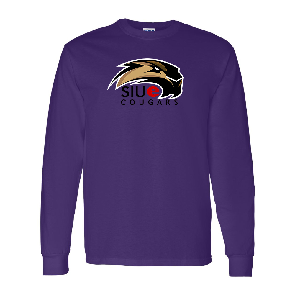 Men's SIU Edwardsville Cougars Logo Gildan Heavy Cotton Long Sleeve T-Shirt