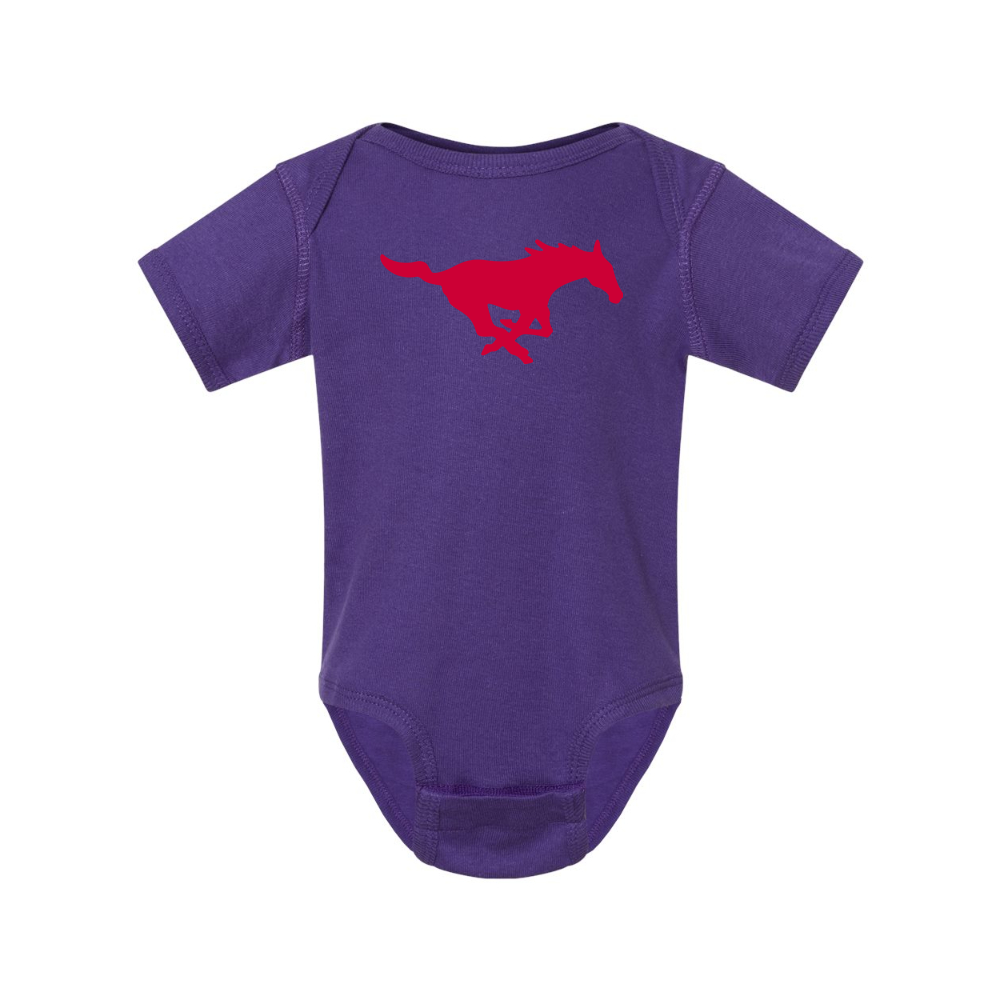 SMU Mustangs Logo Rabbit Skins Infant Baby Rib Bodysuit