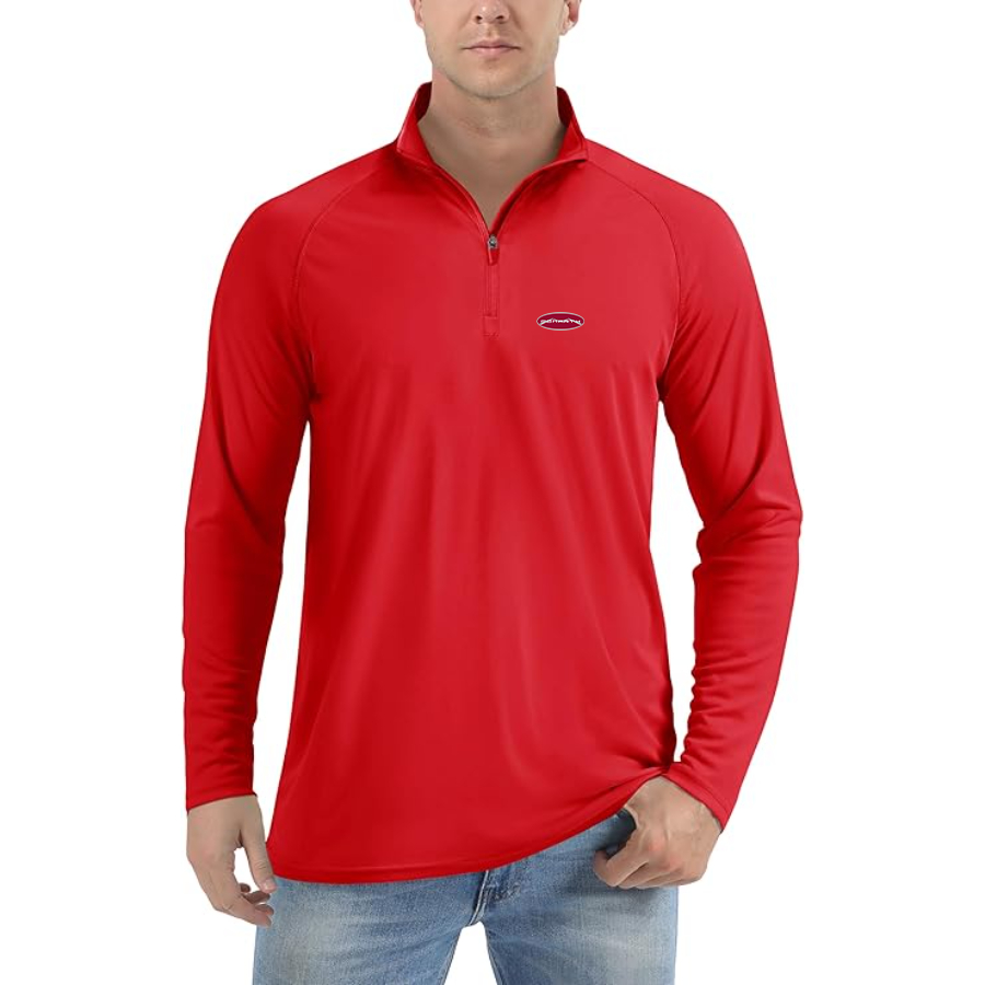 Men’s Comarth Logo Lightweight Quarter-Zip Athletic Shirt Long Sleeve Performance Wear